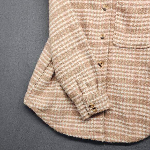 Jade Ivory 26 International Shacket Shirt Jacket Women Large Neutral Houndstooth - Picture 9 of 13